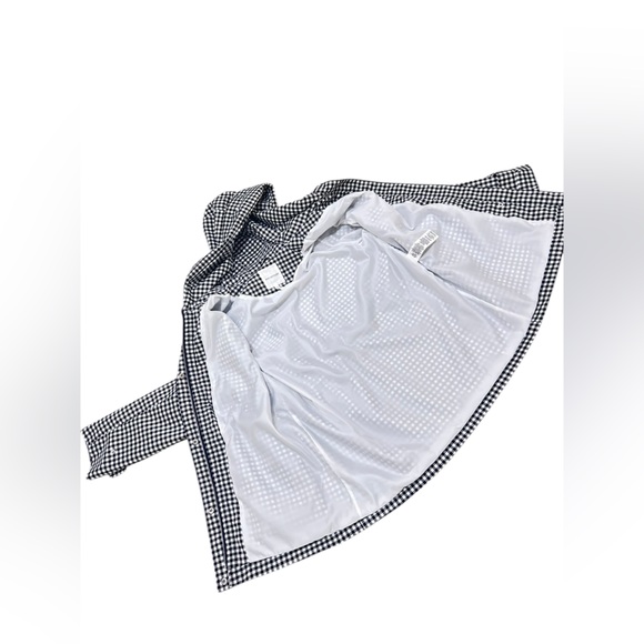 Nwot Avec Les filles black & white gingham check hooded zip up jacket sz medium - Picture 9 of 12